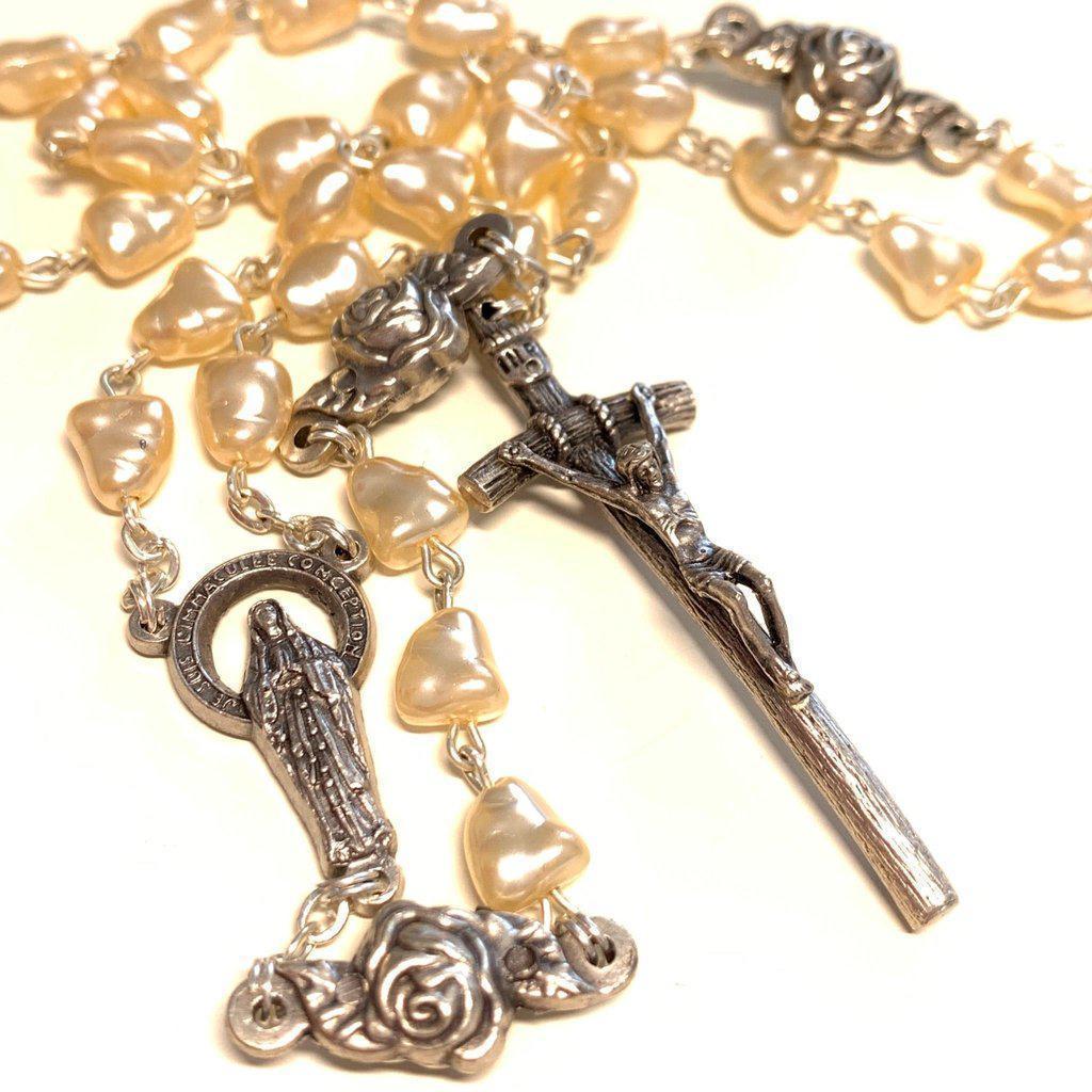 Mother Of Pearl Mop Rosary - Blessed Pope Francis On Request-Catholically
