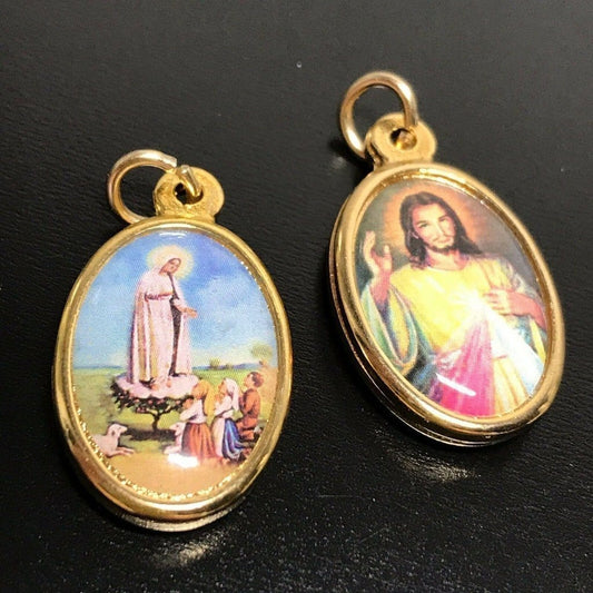 Our Lady Of Fatima Medal -Pendant -Blessed By Pope -Senora De Fatima - Lucia-Catholically