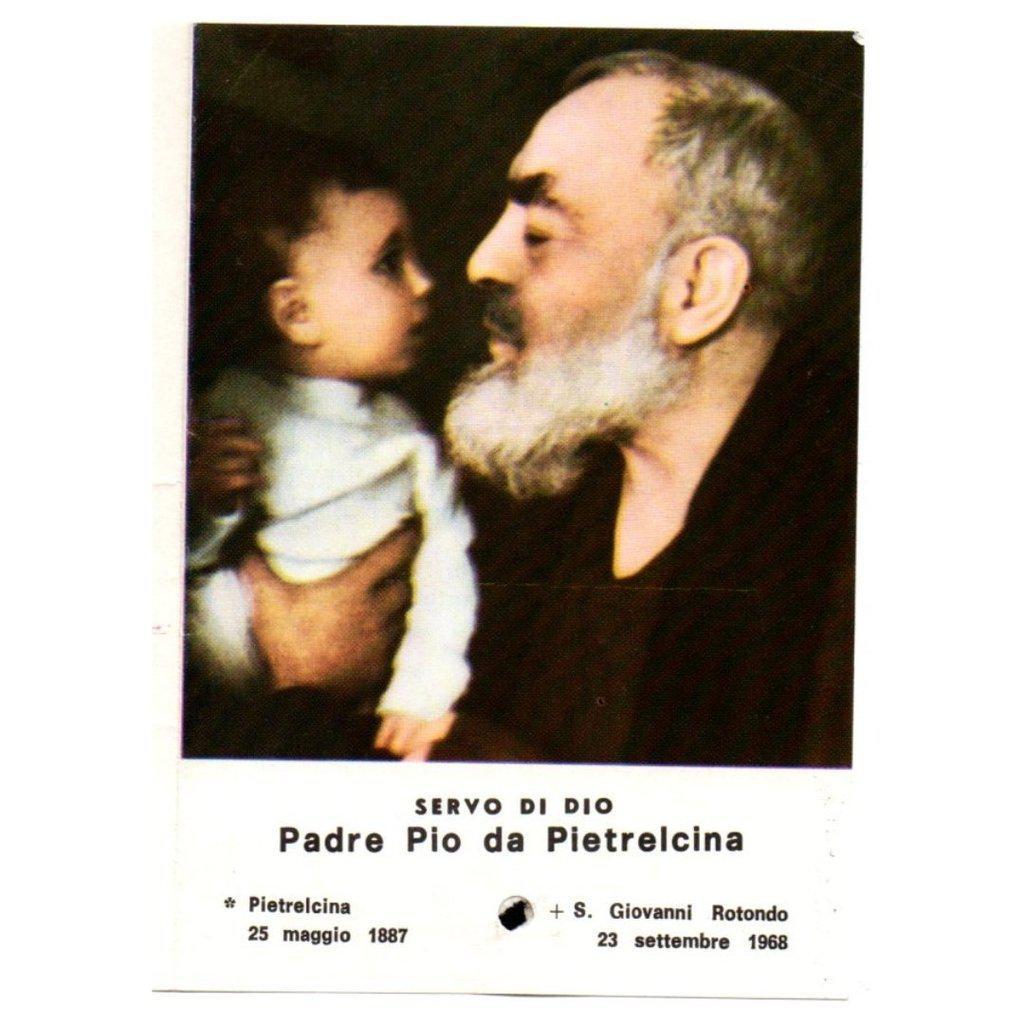 Saint Padre Pio Prayer Holy Card W/ Free Relic Ex-Indumentis - St. Father Pio-Catholically