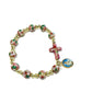Pink - Child - Communion Elastic Stretch Bracelet Cloisonne - Blessed By Pope-Catholically