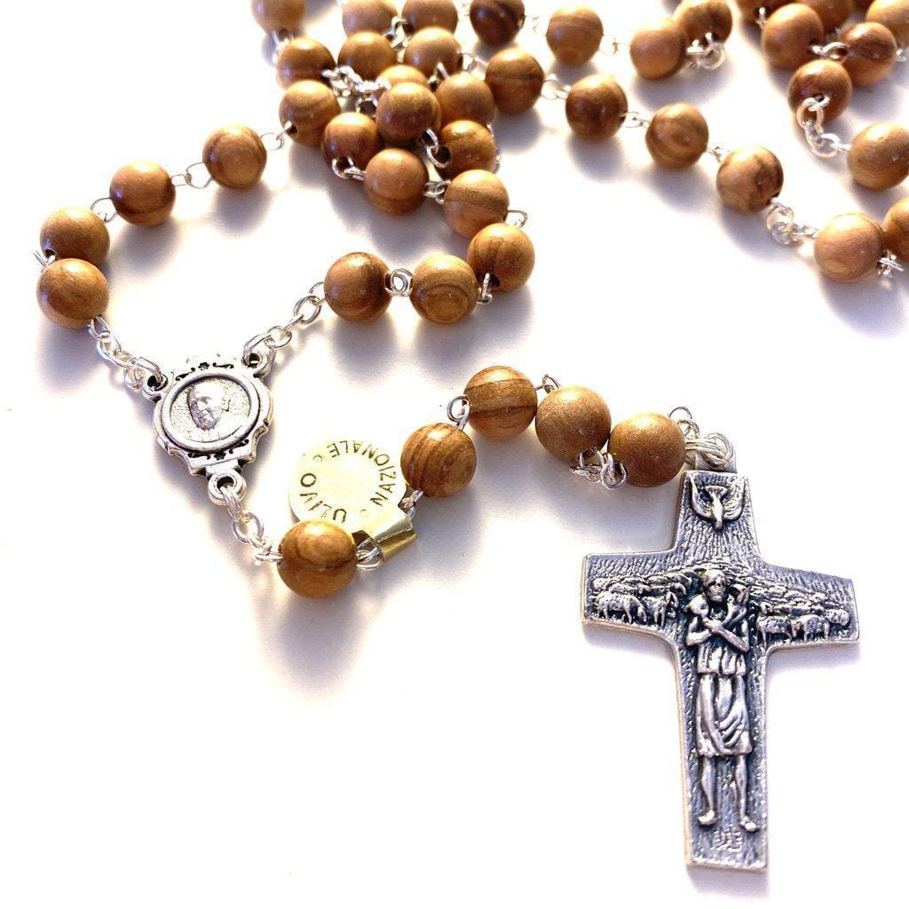 Pope Francis - Cocoa Wooden Rosary - Blessed By Pope-Catholically