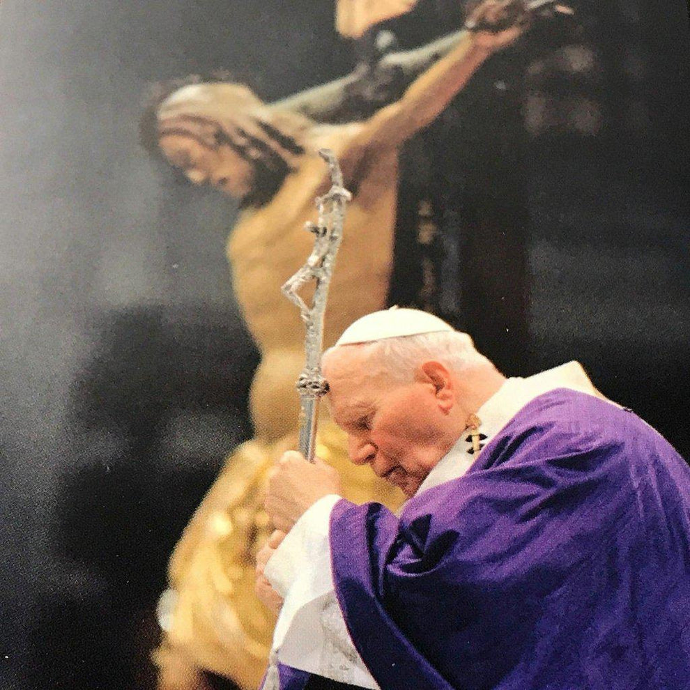 Pope St. John Paul II Holy Card w/ Second Class Relic - Nun Estate ...