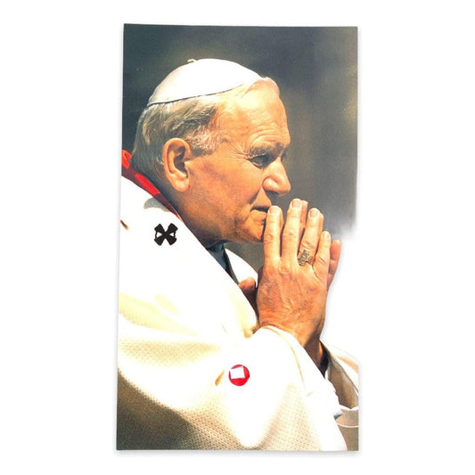 Pope St. John Paul Ii Holy Card W/ Second Class Relic - Nun Estate-Catholically