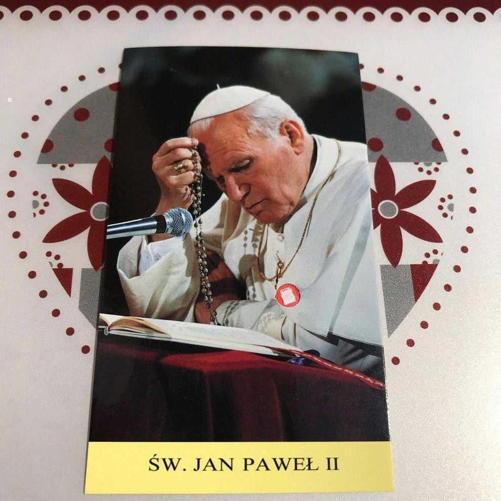 Pope John Paul II - St. JPII Holy Card with 2nd Class Relic – Catholically