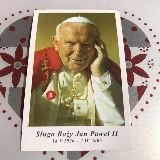 Pope St. John Paul Ii Holy Card W/ Second Class Relic - Nun Estate-Catholically