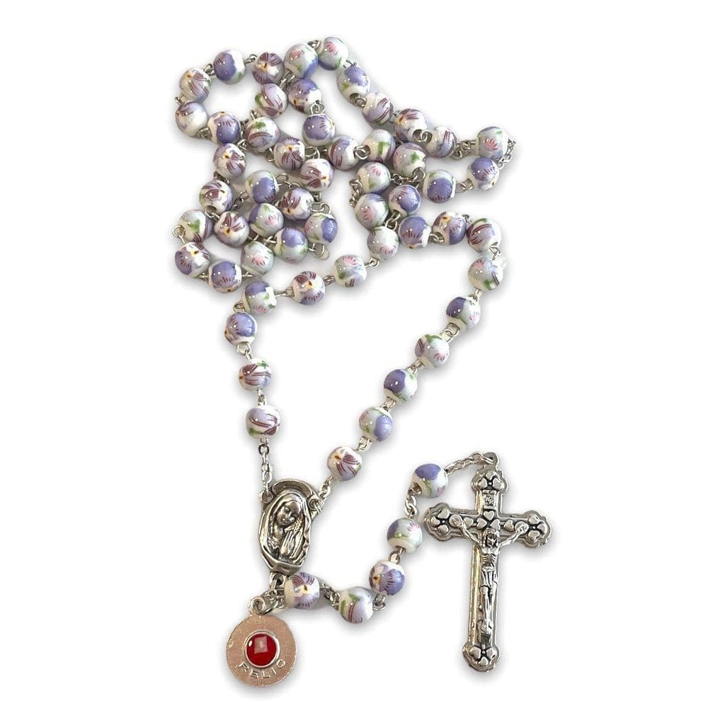 Purple St. JPII Ceramic Rosary - Catholic Prayer Beads - Blessed Pope Francis-Catholically