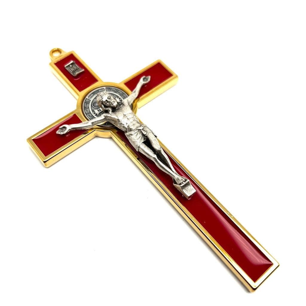 Catholically St Benedict Cross Red 5" St. Benedict Cross Crucifix -Exorcism -Saint -Blessed -San Benito