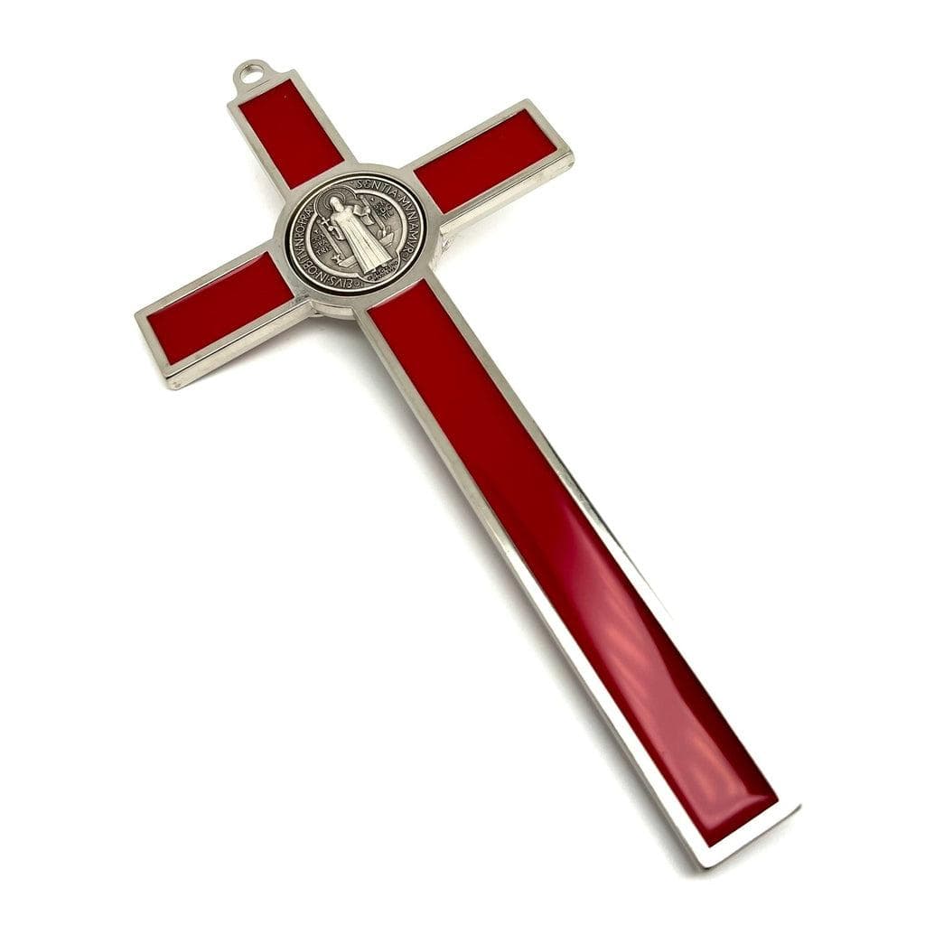 Catholically St Benedict Cross Red 7.5" St. Benedict Cross Crucifix -Exorcism -Saint -Blessed -San Benito