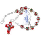 Red Cloisonne Rosary bracelet  Blessed by Pope on request - Catholically