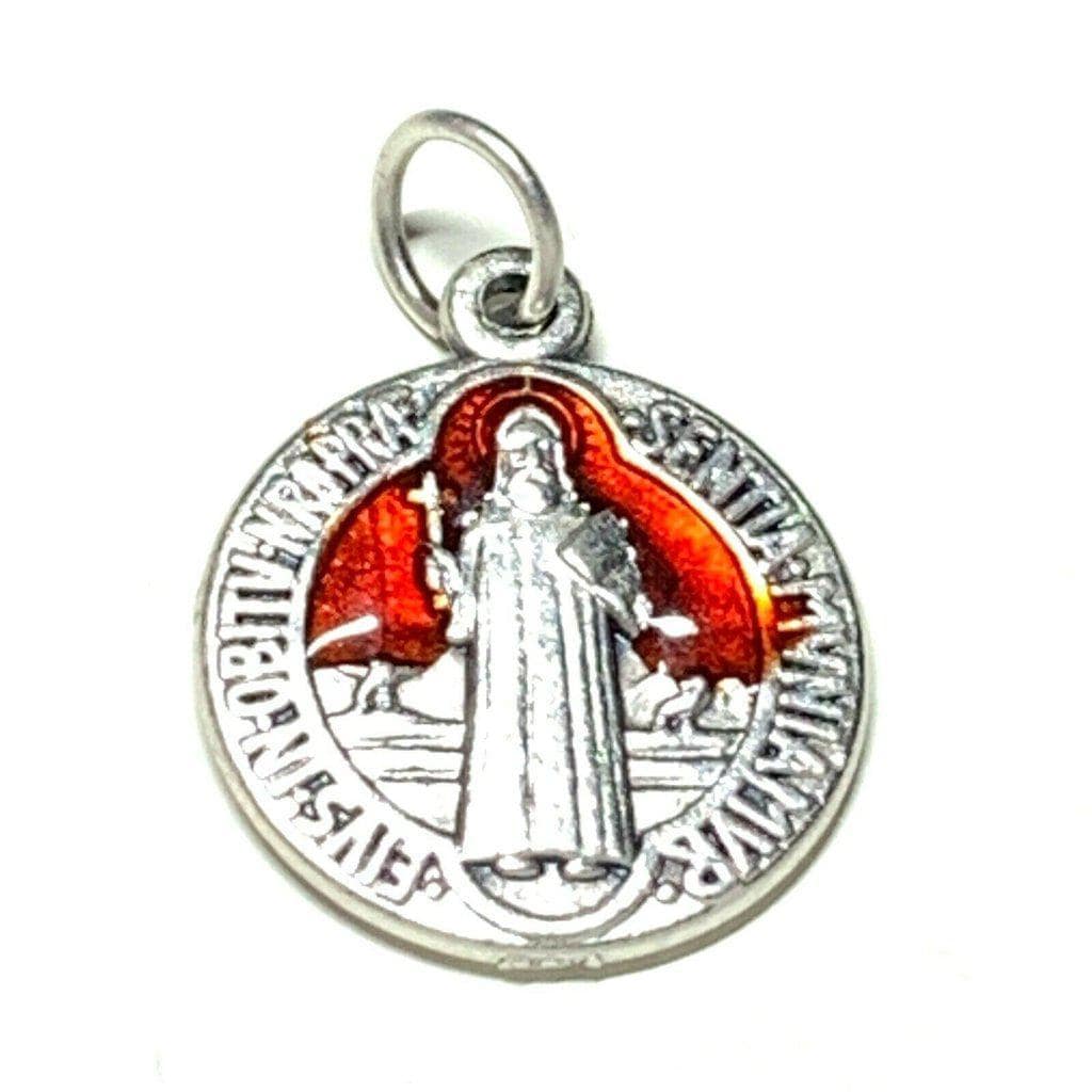 Red St. Benedict 1 Medal Pendant Medalla- Catholic Exorcism -Blessed ...