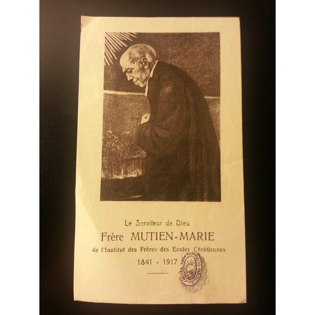 RELIC Piece of Coffin Holy Card- St. Louis Wiaux - Mutien-Marie of Malonne - Catholically