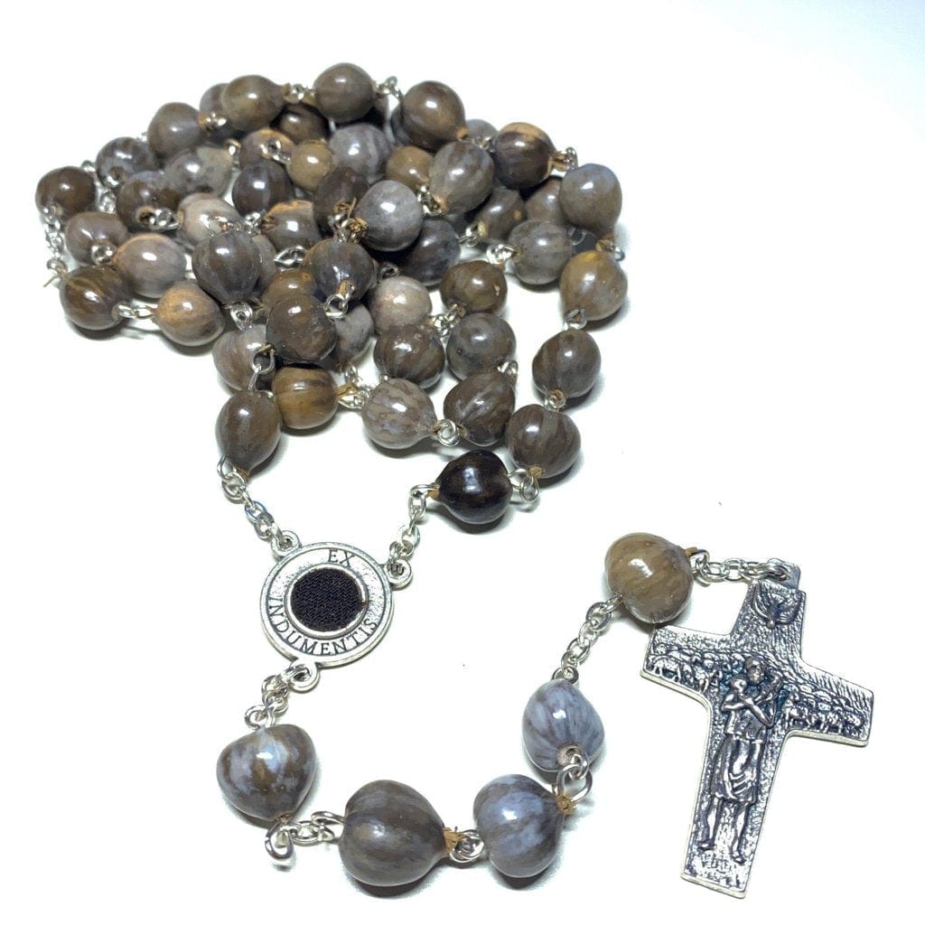 Rosary Job's Tears With Relic St. Padre Pio Of Pietrelcina Blessed By Pope-Catholically