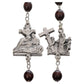 Rosary Stations Of The Cross dark Brown Wood -Blessed By Pope-Catholically