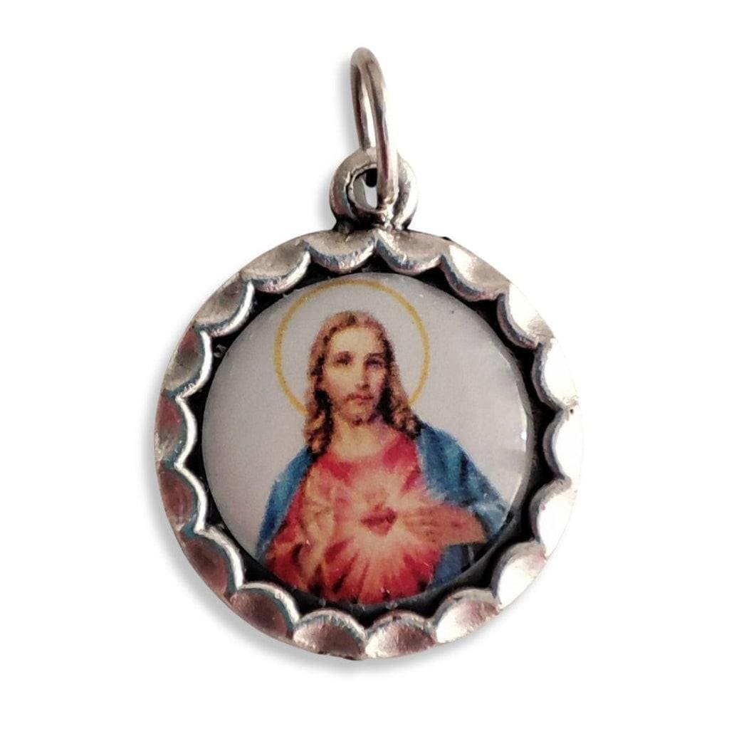 Catholically Medal Sacred Heart Of Jesus - Scapular Medal - Pendant Charm Blessed By Pope