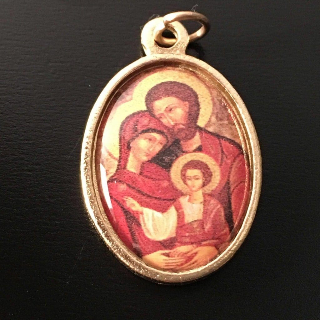 Sacred Holy family brass MEDAL - Pendant - Catholic Charm - Blessed by Pope - Catholically