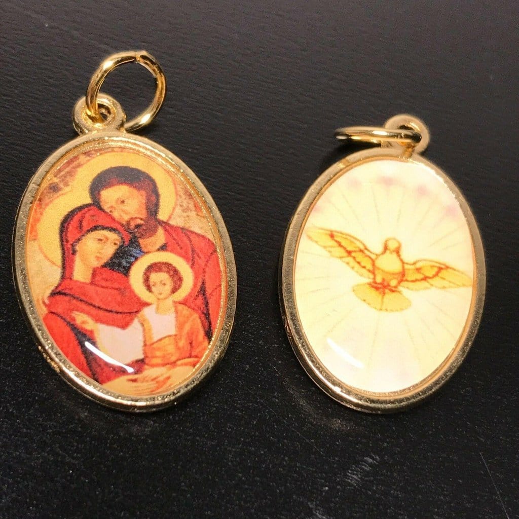 Sacred holy family brass MEDAL - Pendant - Charm - blessed by Pope - Catholically