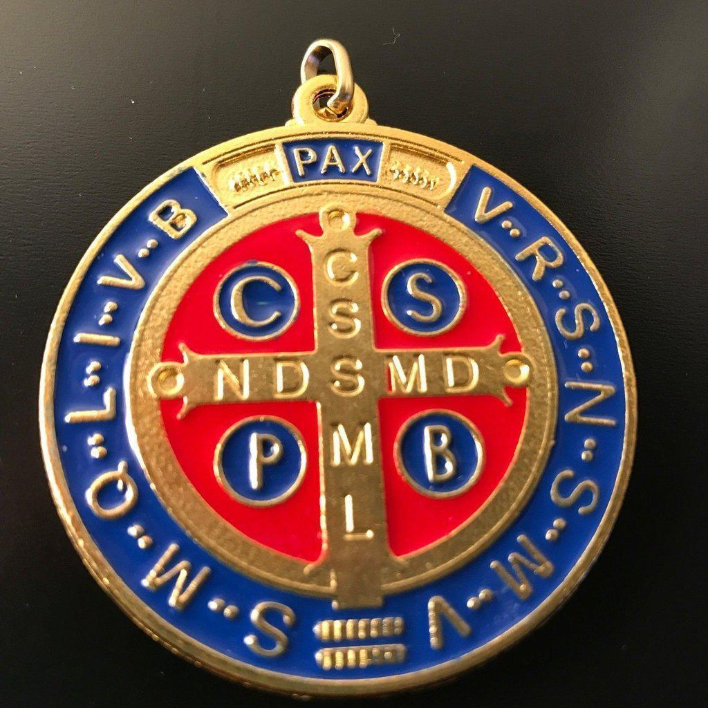  Benedict Metal, Red Blue Enamel Sturdy St. Benedict Medals for  Confirmation Ceremony : Home & Kitchen