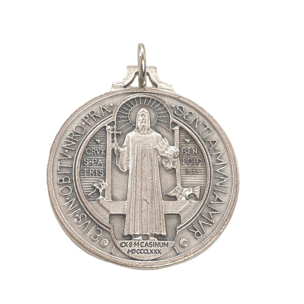 Médaille Saint Benoît Grand 1.5 Exorcisme Catholique Béni par le Pape -San  Benito