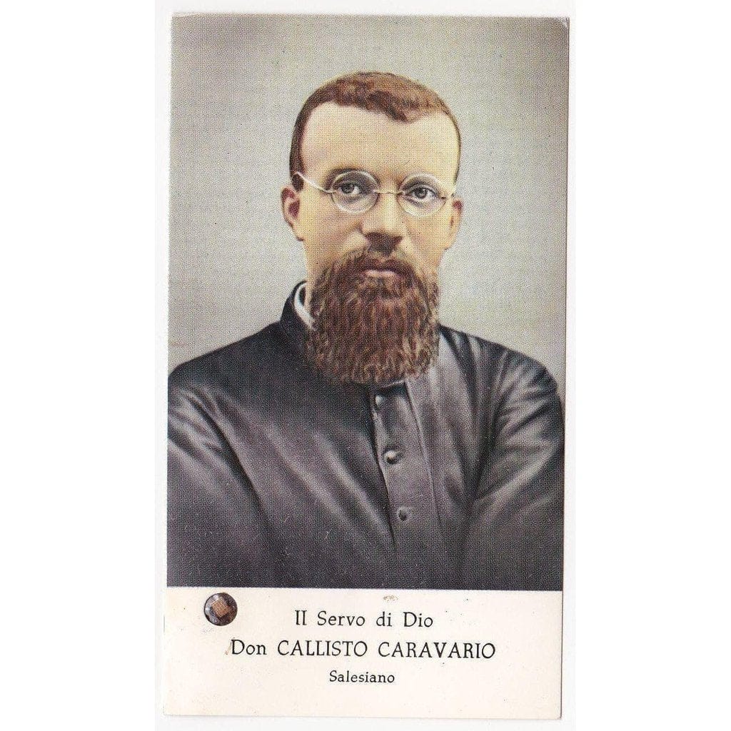 Saint Callistus Caravario - Vintage Holy Card with Relic-Catholically