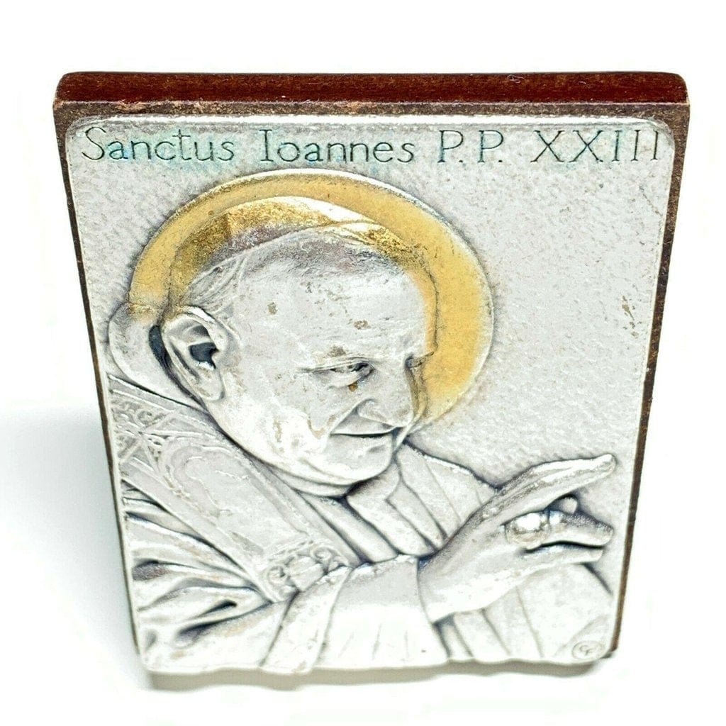 Saint John XXIII-CANONIZATION Plaque blessed by Pope Francis-plates - Catholically