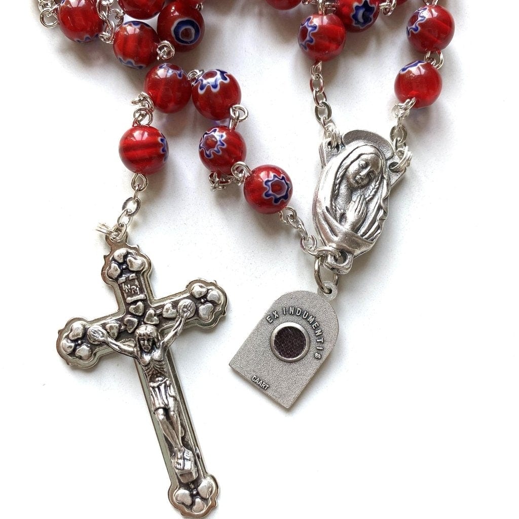 Saint Padre Pio Rosary Blessed By Pope w/ 2nd Class Free Relic - St. Father Pio-Catholically