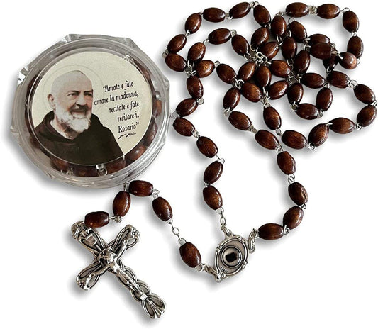 Saint Padre Pio Rosary Blessed By Pope w/ 2d Class Relic - St. Father Pio-Catholically