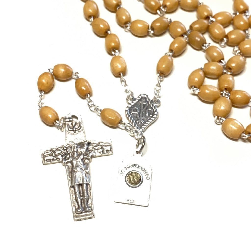 Saint Padre Pio Rosary Blessed By Pope W/ 2Nd Class Relic - St. Father Pio-Catholically