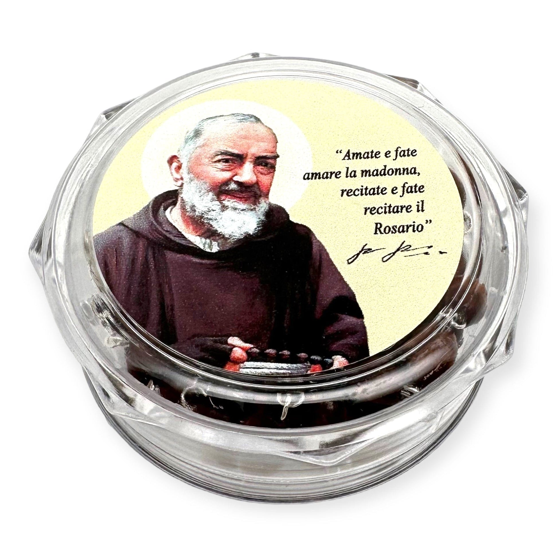 Catholically Rosaries Saint Padre Pio Rosary Blessed By Pope w/ 2nd Class Relic - St. Father Pio