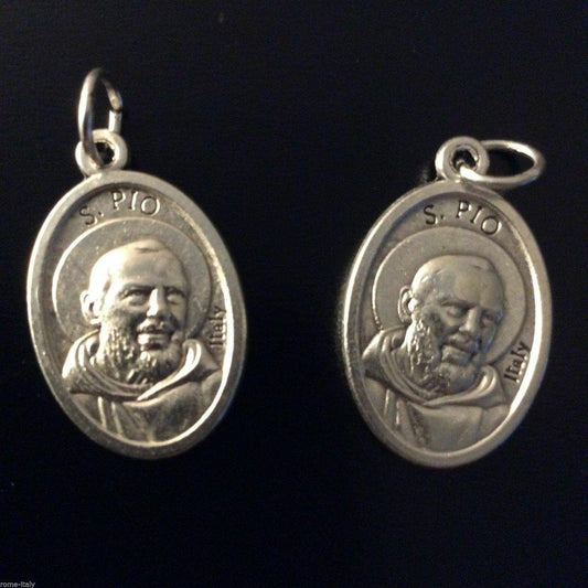 San Padre Pio 2 medals - w/ 2nd class FREE Relic St. Father Pio -medal pendant - Catholically