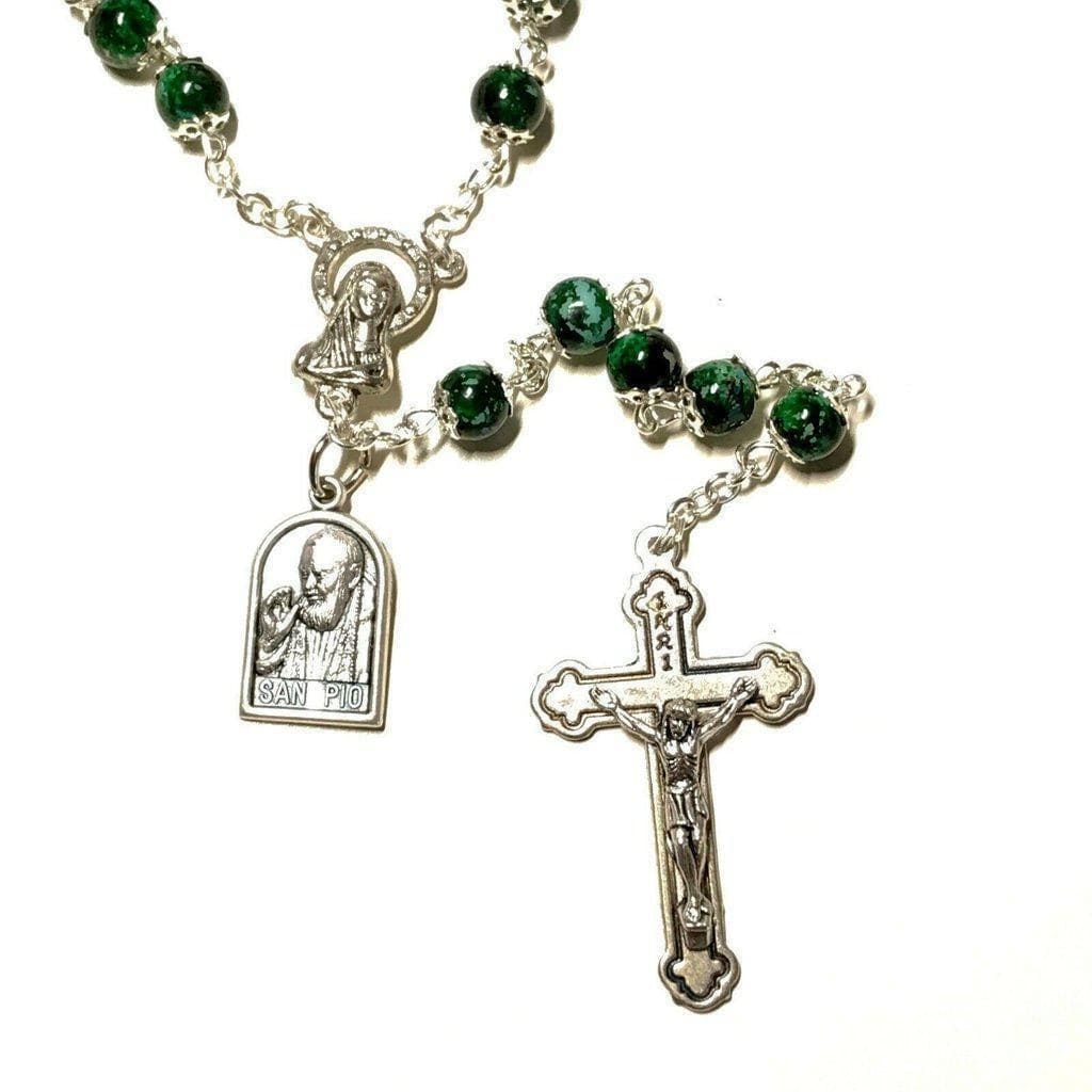 San Padre Pio Prayer Beads - Rosary Blessed By Pope W/ Relic - St. Father Pio-Catholically