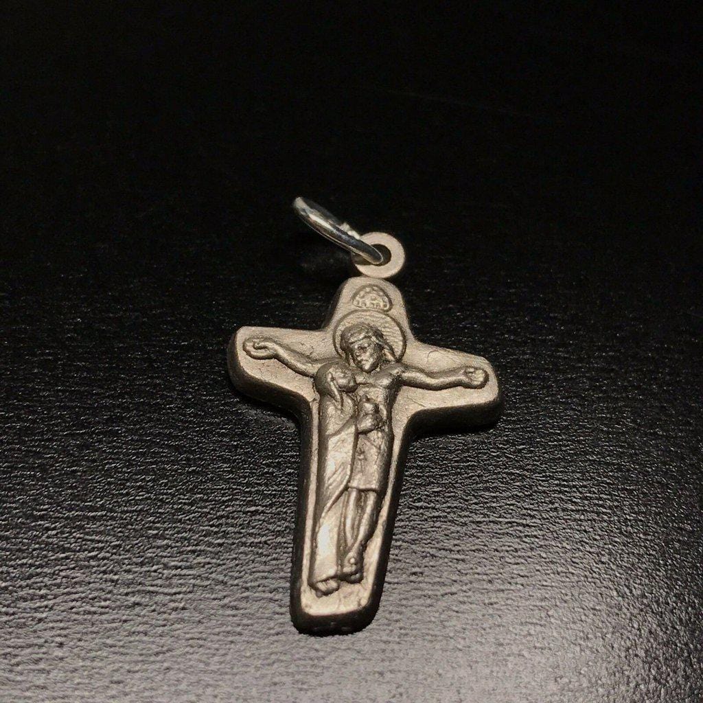 TINY Sorrowful mother Cross -Small Crucifix - Blessed by Pope - Rosary parts - Catholically