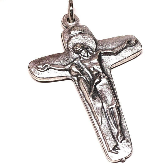 Sorrowful Mother Pectoral Cross - Catholic Crucifix - Blessed By Pope - Parts-Catholically