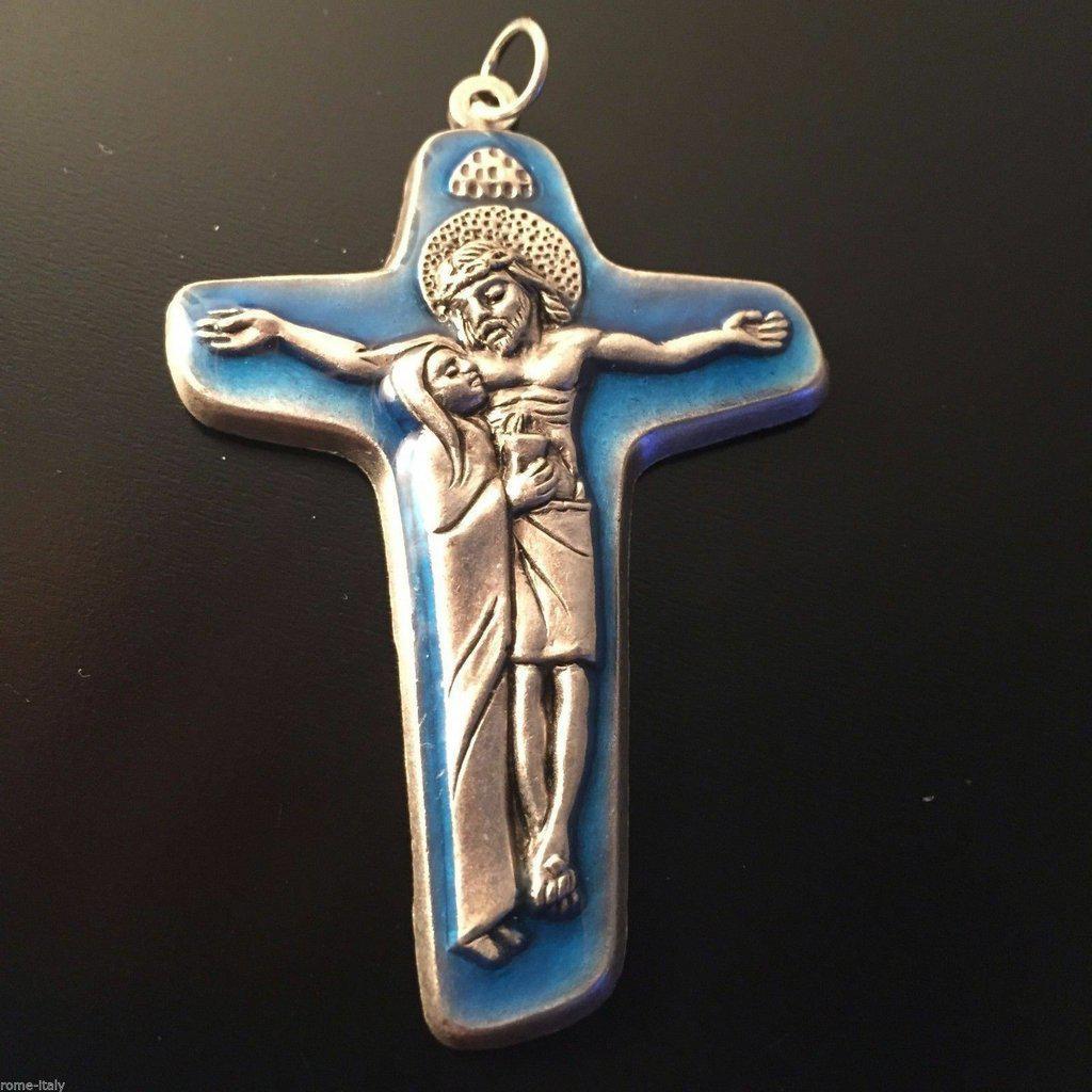 Sorrowful mother Pectoral Cross - Crucifix - pendant Blessed by Pope Francis - Catholically