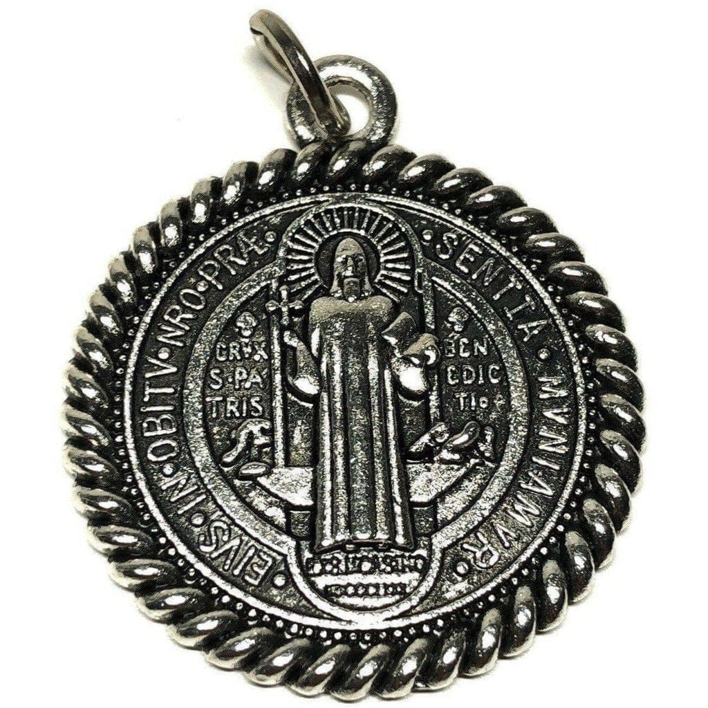 St. Benedict 1" 1/4 Medal Pendant Medalla-Catholic Exorcism -Blessed By Pope-Catholically