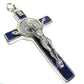 St. Benedict 3 BLUE Crucifix - Exorcism - High Quality Cross Blessed by Pope - Catholically