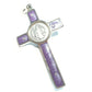 St. Benedict 3 PURPLE Crucifix -Exorcism -High Quality Cross Blessed by Pope - Catholically