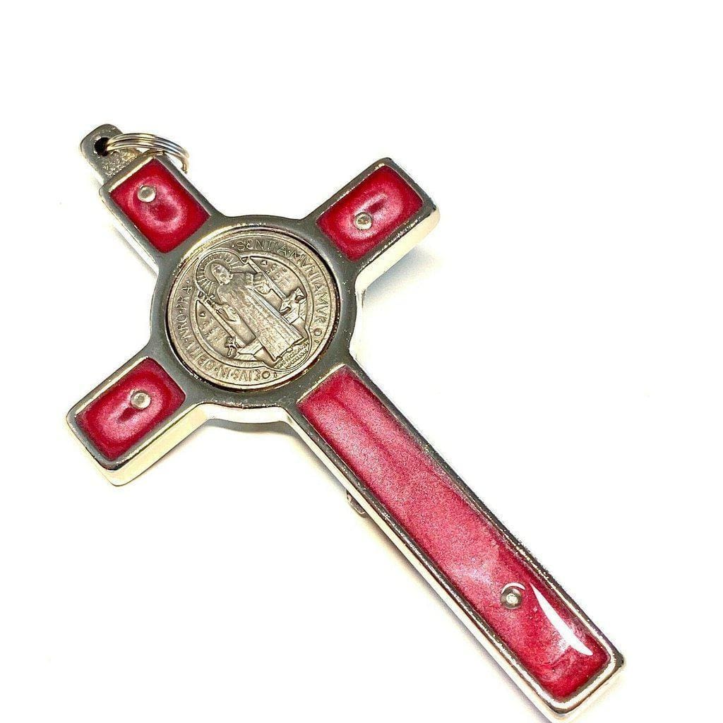 St. Benedict 3 PINK Crucifix - Exorcism - High Quality Cross Blessed by Pope-Catholically