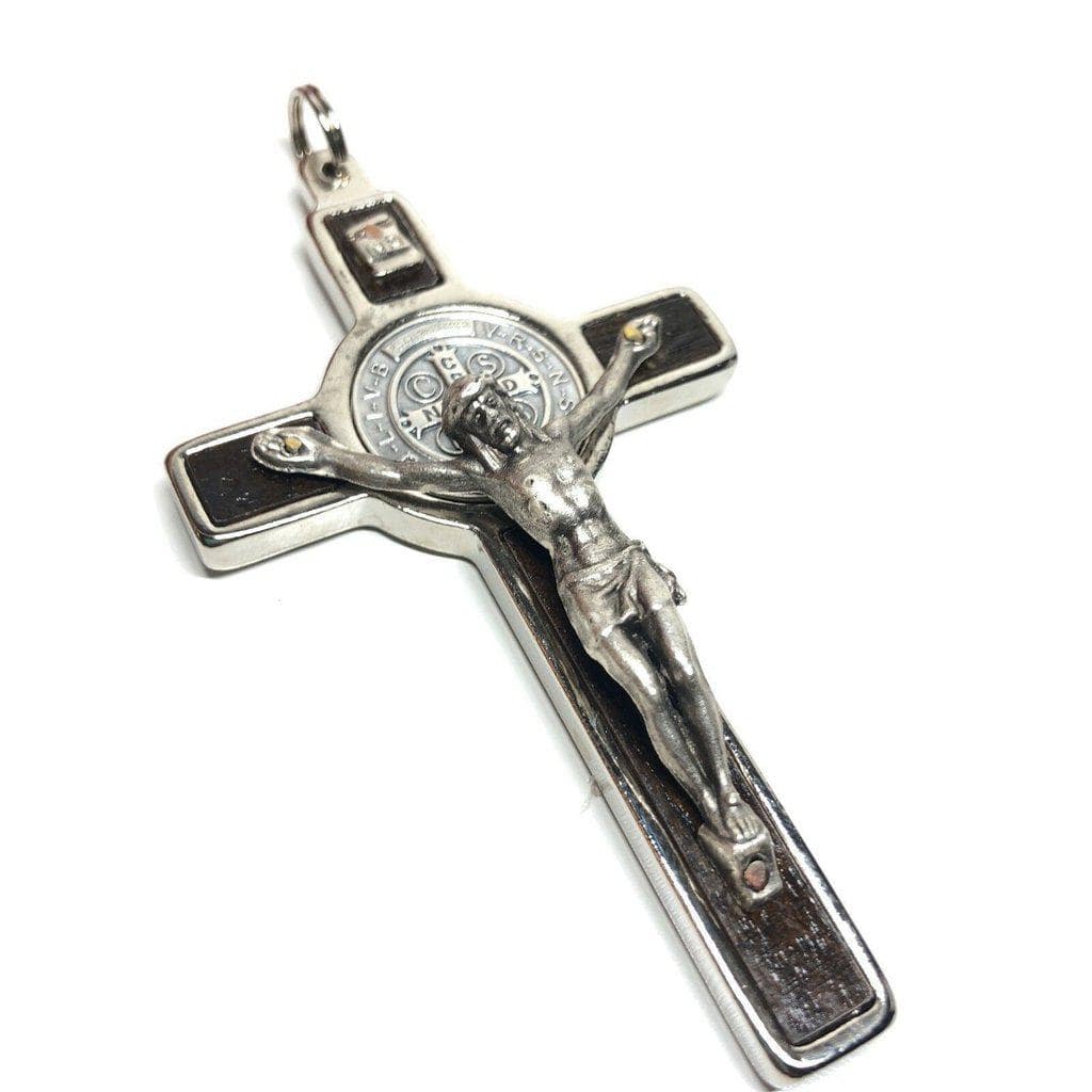St. Benedict 3" Wood Crucifix - Exorcism -High Quality Cross Blessed By Pope-Catholically