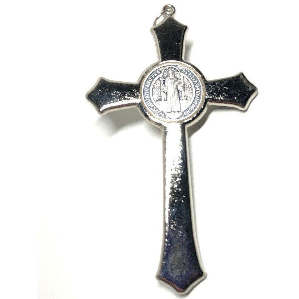 St. Benedict 4 1/4 RED Crucifix Exorcism Cross Blessed by Pope -San Benito - Catholically