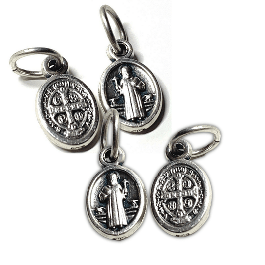 Catholically St Benedict Medal St. Benedict 4X Tiny Medal - Catholic Exorcism - Rosary Charm Blessed By Pope