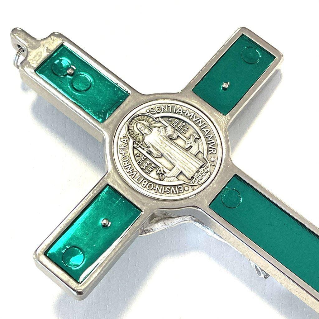 St. Benedict 8" Green Crucifix - Exorcism - High Quality Cross Blessed By Pope-Catholically