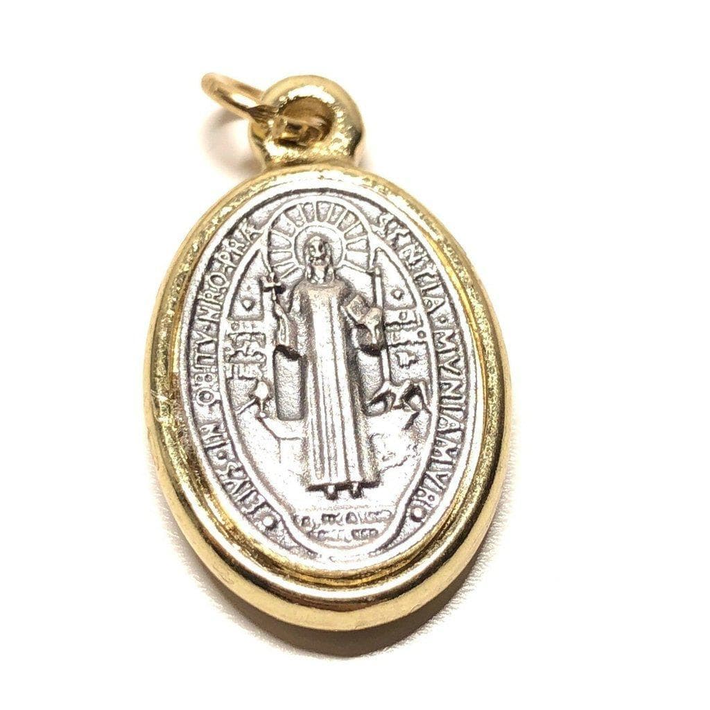 St. Benedict BRASS & SILVER Medal - Catholic Exorcism - BLESSED by POPE - Catholically