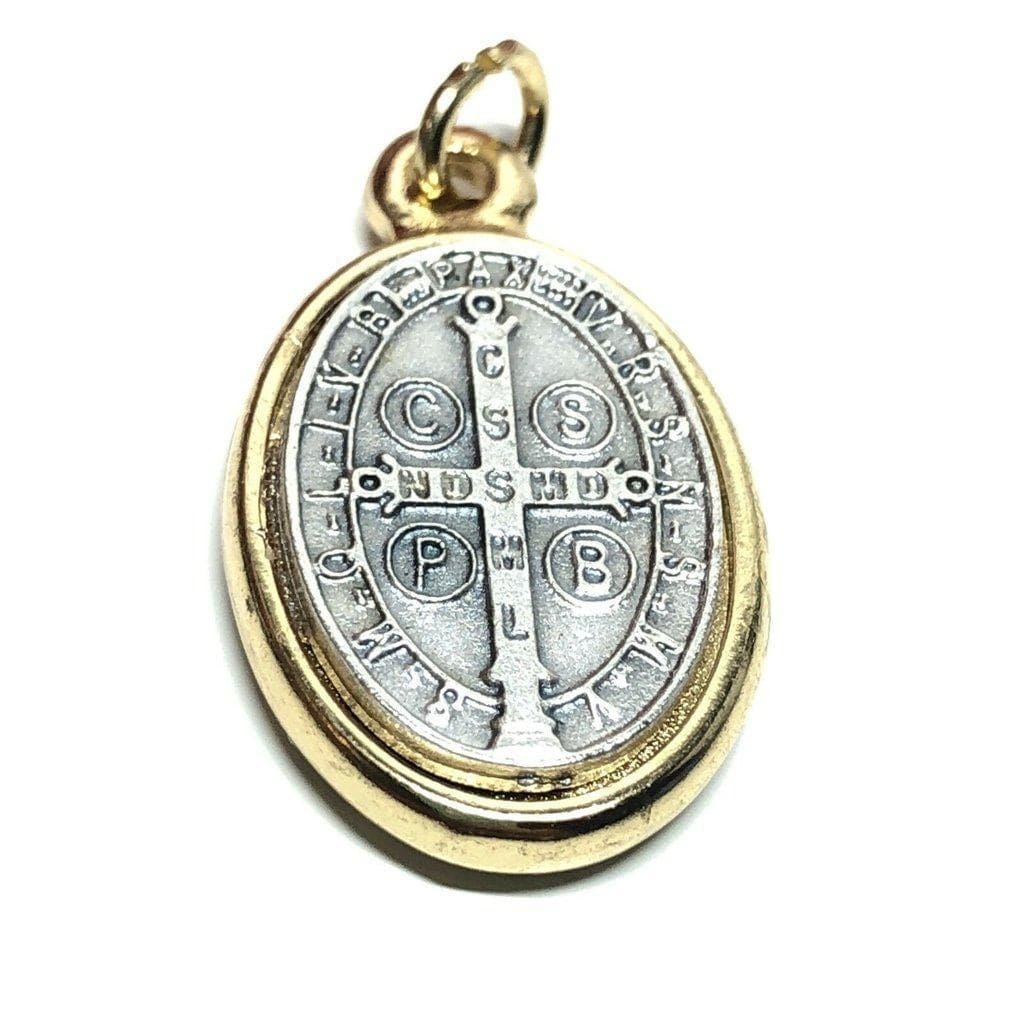 St. Benedict BRASS & SILVER Medal - Catholic Exorcism - BLESSED by POPE - Catholically