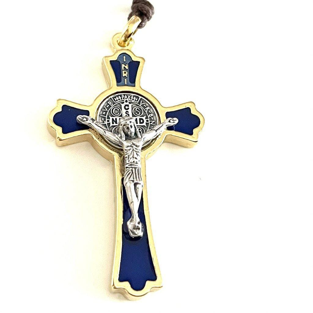 St. Benedict Blue 2" Crucifix - Exorcism Cross - Blessed by Pope Francis-Catholically