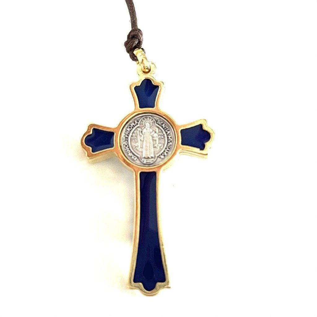 St. Benedict Blue 2" Crucifix - Exorcism Cross - Blessed by Pope Francis-Catholically