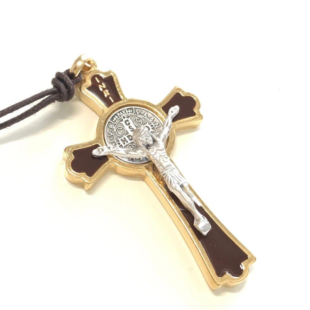 St. Benedict Brown 2" Crucifix - Exorcism Cross - Blessed by Pope -San Benito - Catholically