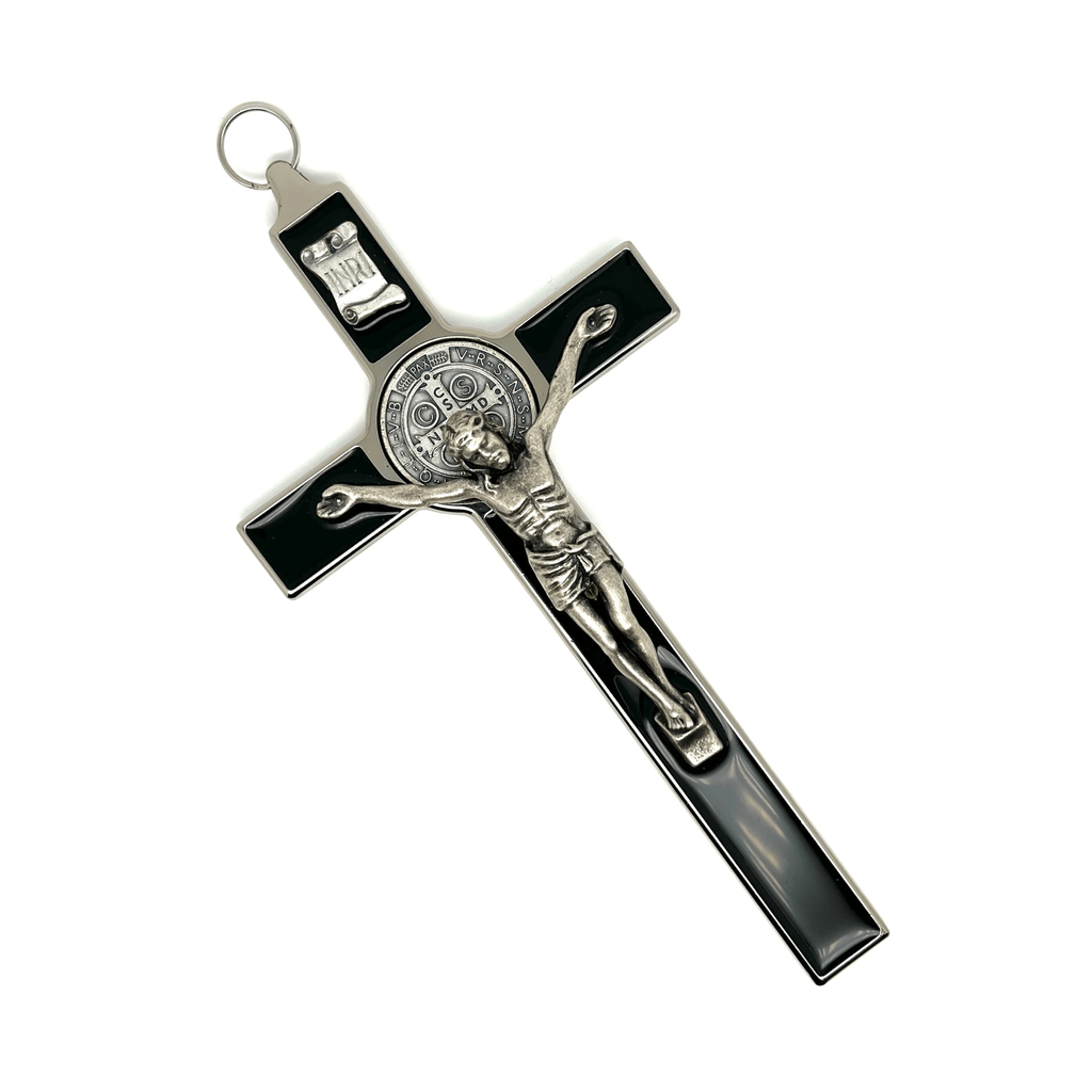 Catholically St Benedict Cross St. Benedict Crucifix - Black 7.5" Home Protection Cross