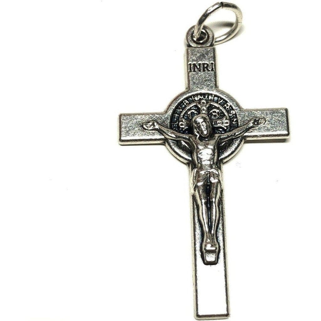 St. Benedict Crucifix - Exorcism - 1 1/2 Cross Blessed Medalla de San Benito - Catholically