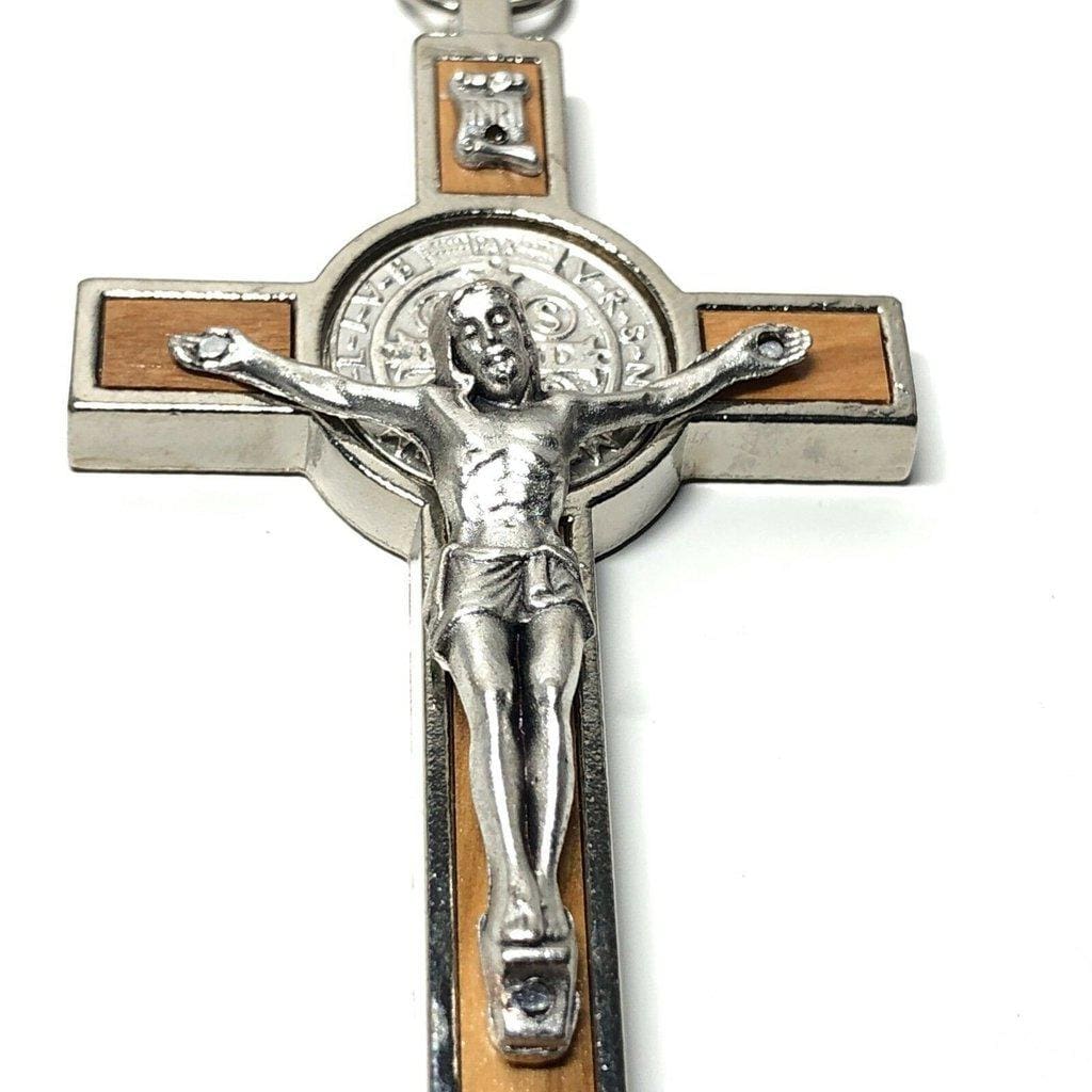 St. Benedict High Quality 3 WOOD Crucifix - Exorcism - Cross - Blessed - Catholically