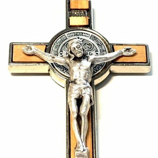 St. Benedict High Quality 3" Wood Crucifix - Exorcism - Cross - Blessed-Catholically